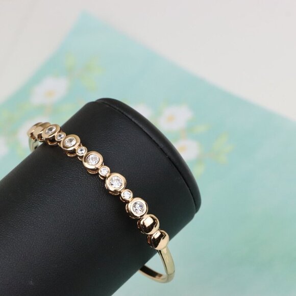 Elegant Rose Gold Bangle with Crystal Accents for Chic Style, XPBL0520 - Picture 9 of 12